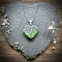 Image 2 of Lily of the Valley May Birth Flower Heart Pendant