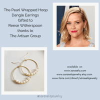 Image 1 of Pearl Wrapped Hoop Earrings