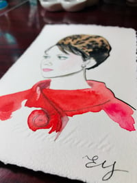 Image 2 of Audrey Hepburn Watercolor Painting