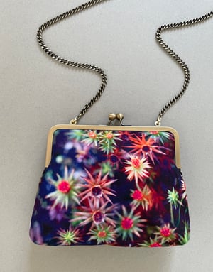 Image of Starry mosses, large kisslock shoulder bag with crossbody strap