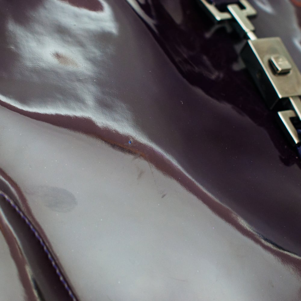 Image of Gucci Purple Patent Leather Jackie Shoulder Bag 