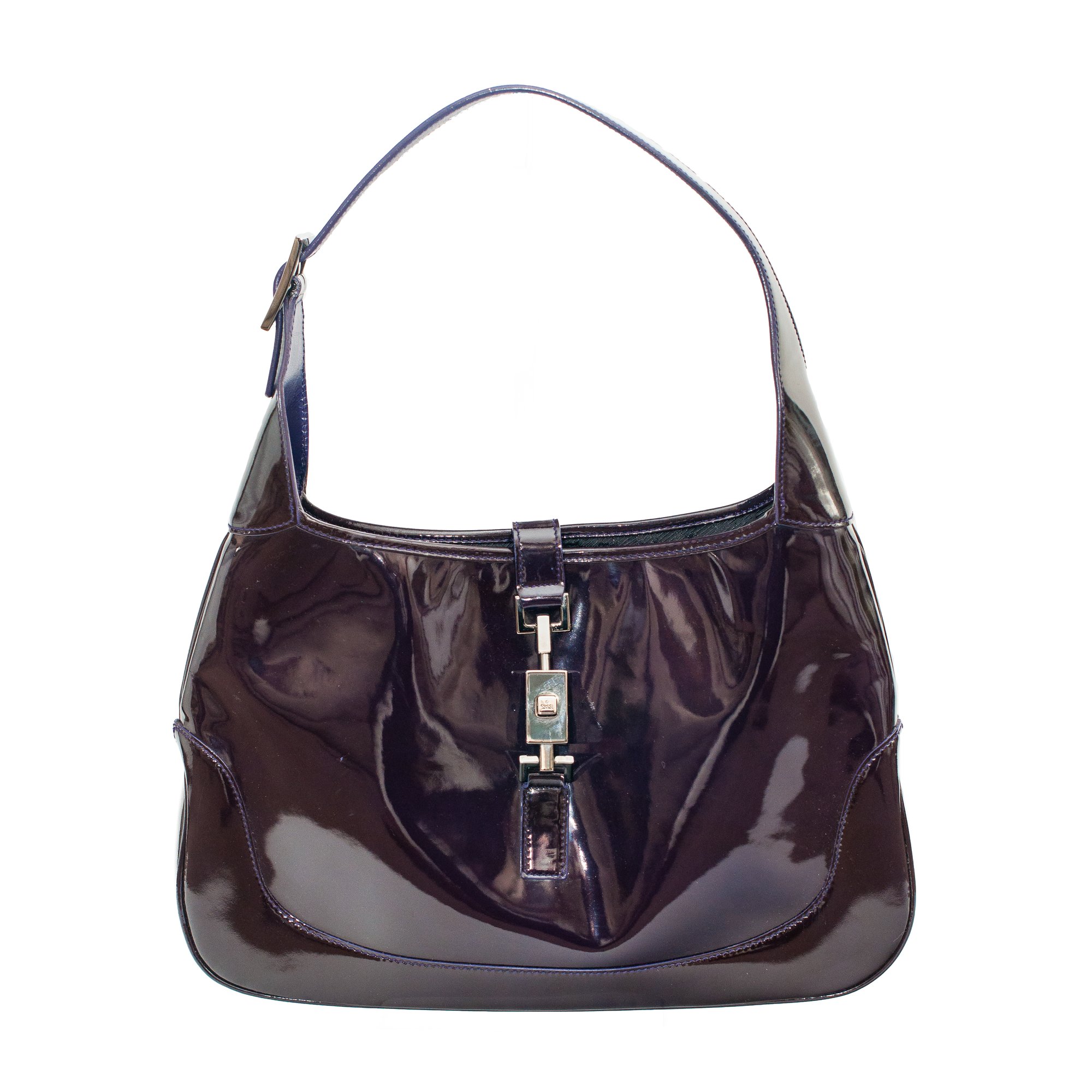 Image of Gucci Purple Patent Leather Jackie Shoulder Bag 
