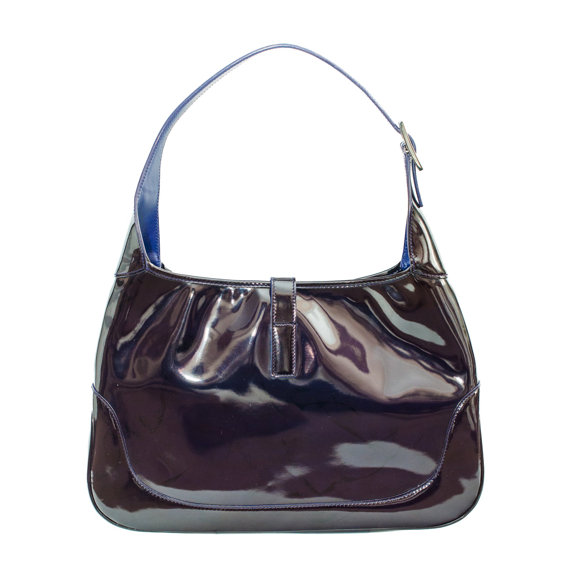 Image of Gucci Purple Patent Leather Jackie Shoulder Bag 