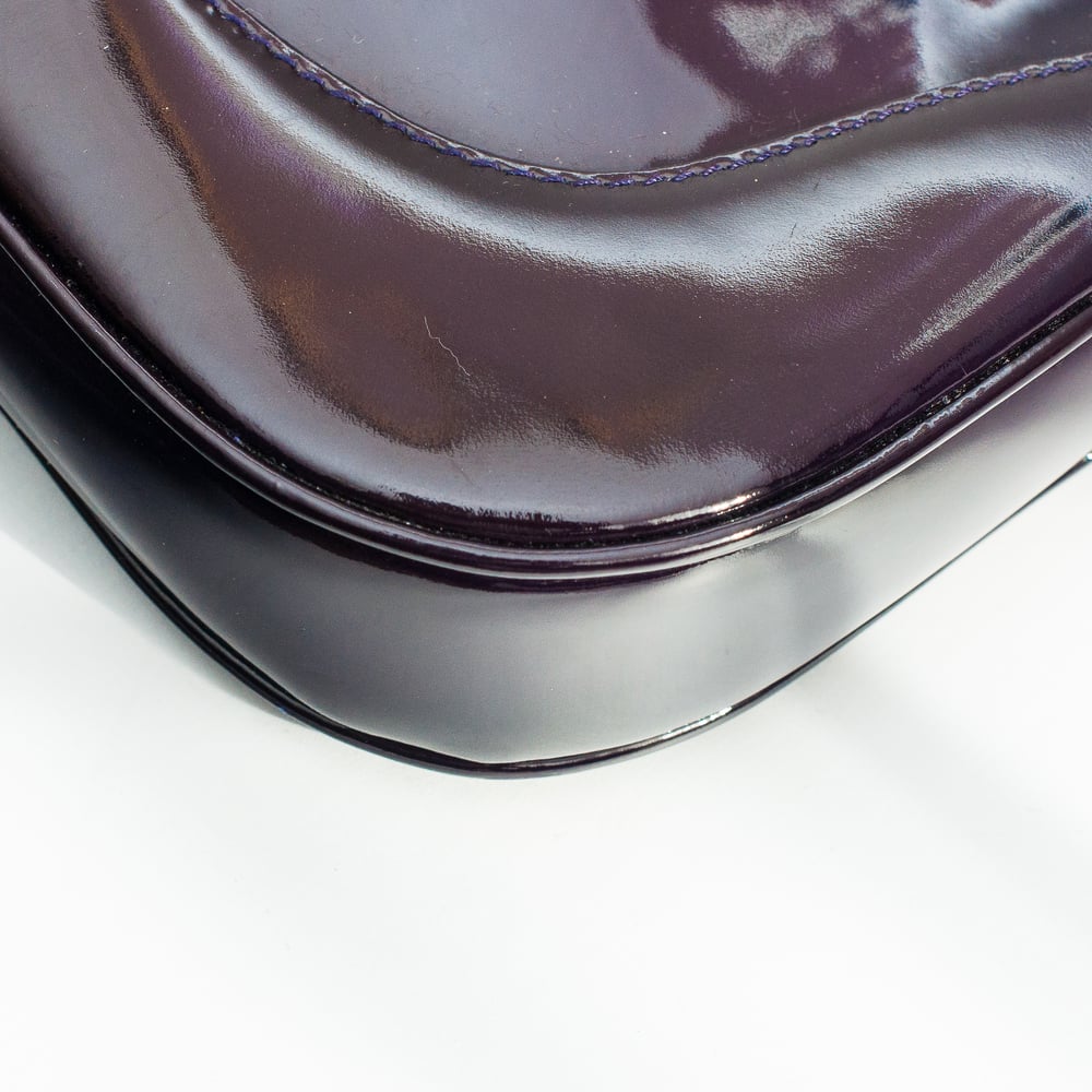 Image of Gucci Purple Patent Leather Jackie Shoulder Bag 