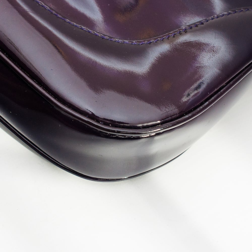 Image of Gucci Purple Patent Leather Jackie Shoulder Bag 