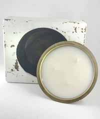 Image 2 of Wooden Round Metal Insert Candle Holder