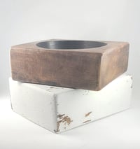 Image 3 of Wooden Round Metal Insert Candle Holder