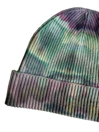 Image 6 of Adult Knit Cuff Beanie in Muted Cool Ice Dye