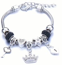 Image 1 of Pandora Lock N Key Charm Bracelet 