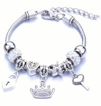 Image 3 of Pandora Lock N Key Charm Bracelet 