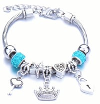 Image 4 of Pandora Lock N Key Charm Bracelet 