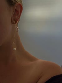 Image 3 of Long Dangly Pearl Drops (Gold)