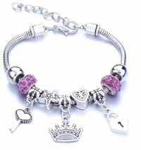 Image 6 of Pandora Lock N Key Charm Bracelet 