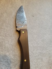 Image 2 of Damascus and Carbon Fiber Skinning Knife