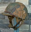 WWII M2 Dbale 509th PIB Front Seam Helmet & replica Airborne Hawley rayon liner. 