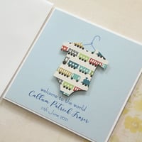Image 3 of Handmade Baby Girl Card. Personalised Baby Card. Australia Made Baby Gift. 