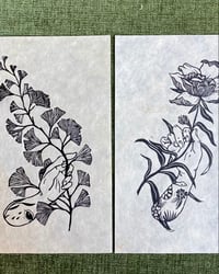 Image 3 of Bloom and Ginkgo Linocut Print Set 