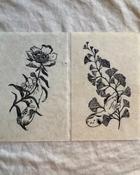 Image 5 of Bloom and Ginkgo Linocut Print Set 