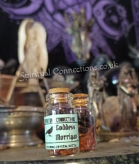 Goddess Morrigan crystal offering bottle
