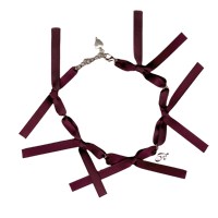 burgundy ribbon choker