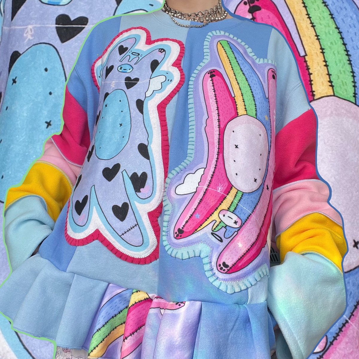 Image of Rainbow Flying Cat Sweater