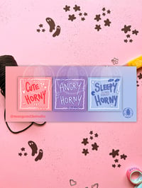 Image 1 of Cute Sleepy and Horny - Mini sticker set