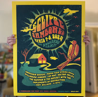Image 1 of Eclipse Jamboree poster, 18x24" 3 color screen printed by hand