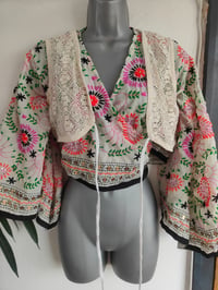 Image 1 of Boho lace waistcoat / top CREAM