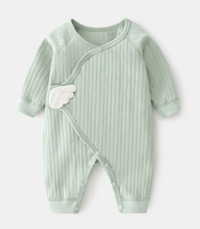 Image 4 of Angel Wing Ribbed Sleepsuit.