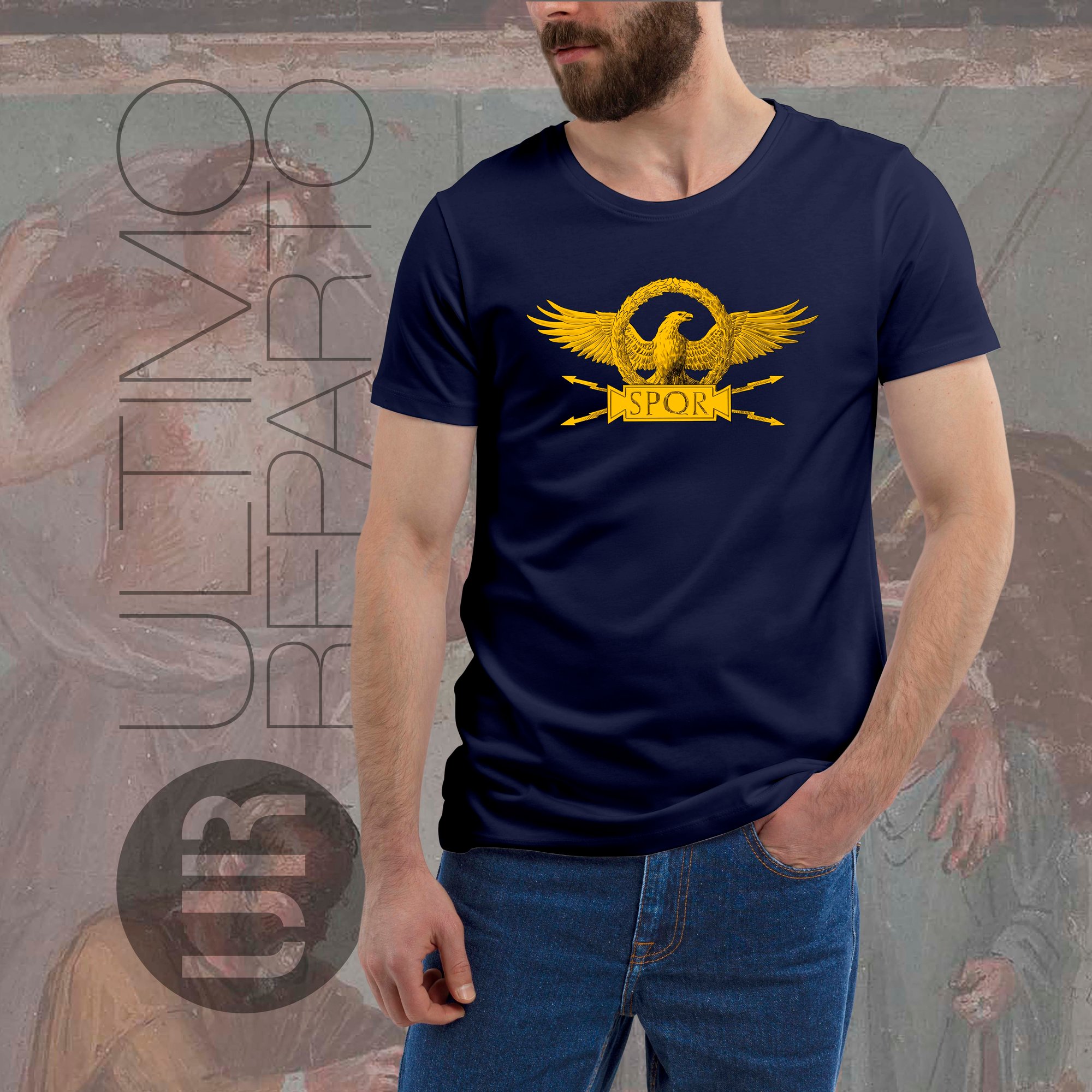 Sahariana uomo navy blu con spalline