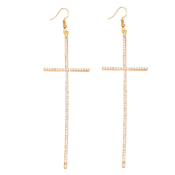 Image of Cross Drop Earrings