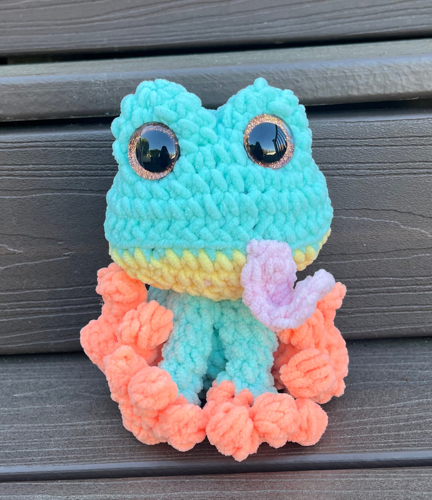 Image of Crochet Finn the Frog Plush
