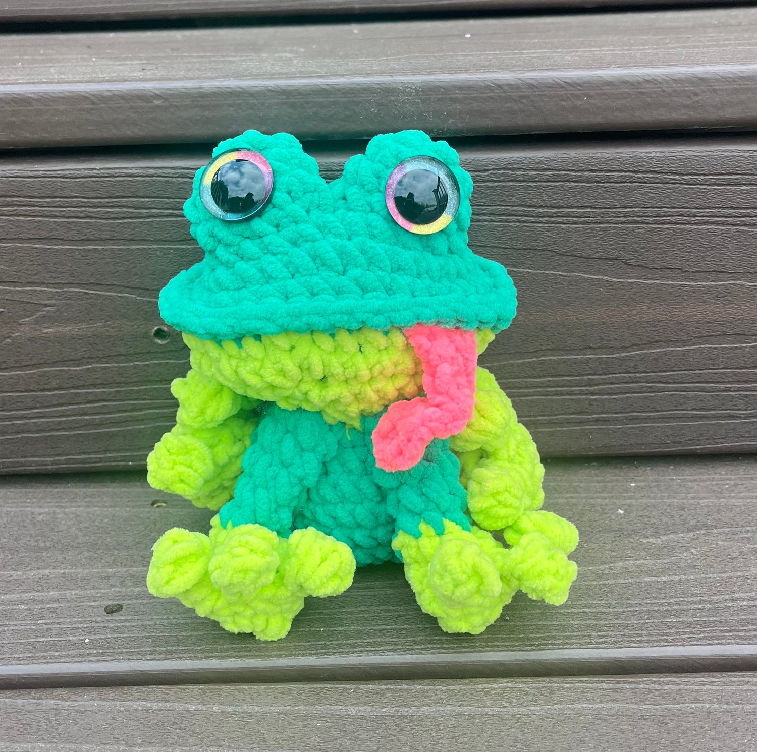 Image of Crochet Dark Green Finn the Frog