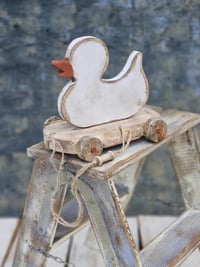 Wooden ducks  vintage  white