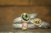 Image 3 of No.1 - Recycled silver and 9ct gold ring with Tourmaline