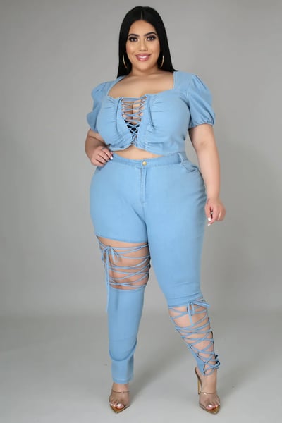 Image of 3PACK PLUS SIZE SO IN Love With Me Pant Set