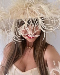 Image 4 of Ostrich Feather Dress, Hat and Gloves Set