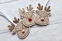 Image 1 of Pompom Nosed Reindeer Decoration