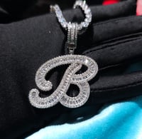 Image 2 of Initial baguette with tennis chain