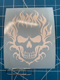 Shermans Flaming Skull Inner Fairing Decal 4"