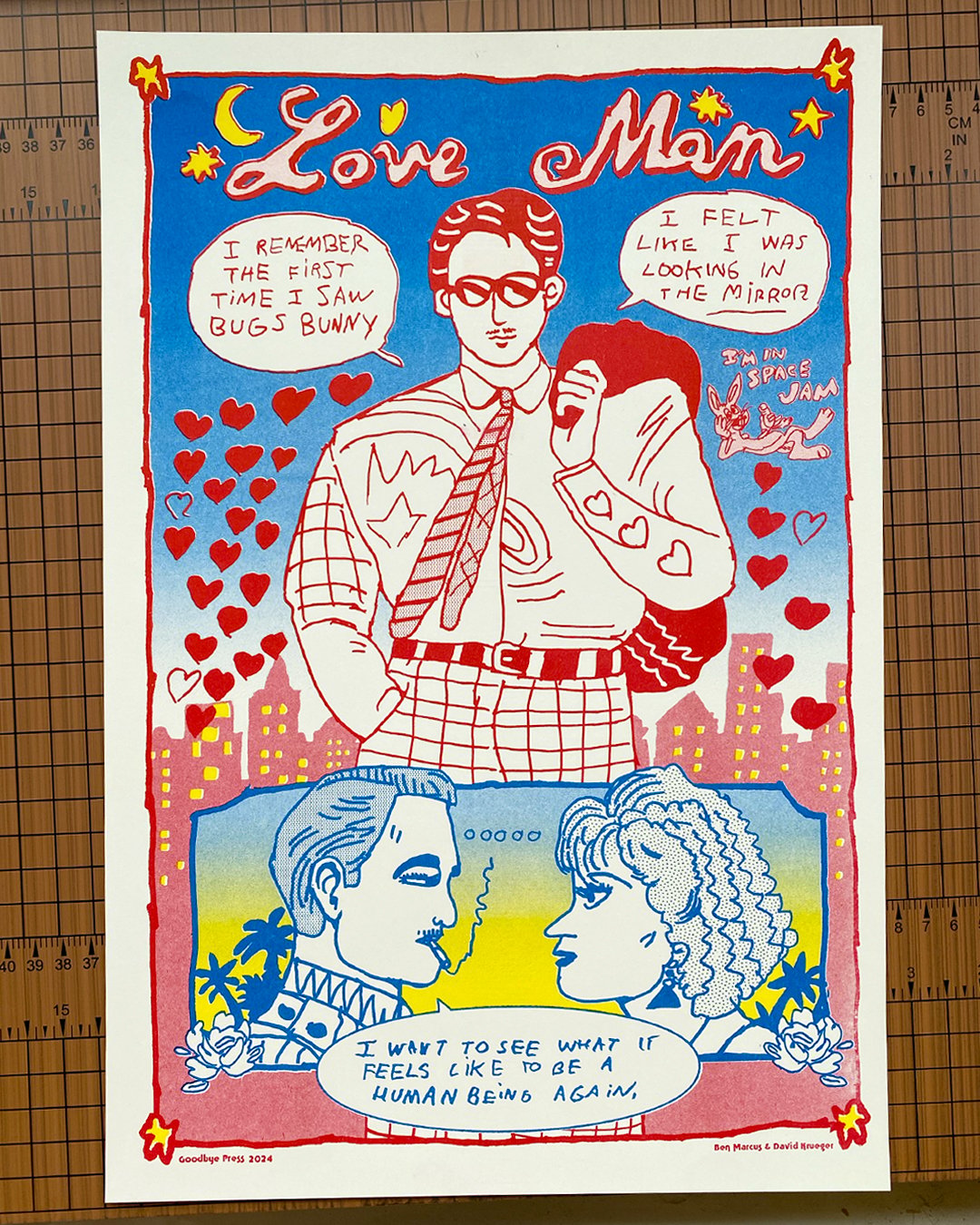 Love Man Risograph Poster | Goodbye Press