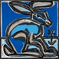Blue Rabbit (Left) by America Martin