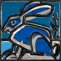 Blue Rabbit (Right) by America Martin