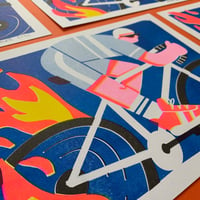 Image 2 of Cyclist Print (Riso)