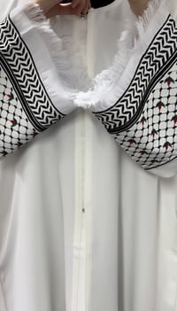 Image 2 of Keffiyeh Inspired Abaya (White)