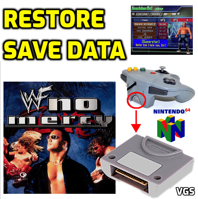 Restore Save Data WWF No Mercy | VideoGameStart