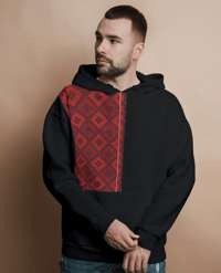 Afghan textiles inspired hoodie - Unisex