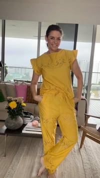 Image 3 of Club Pants Yellow Broderie 
