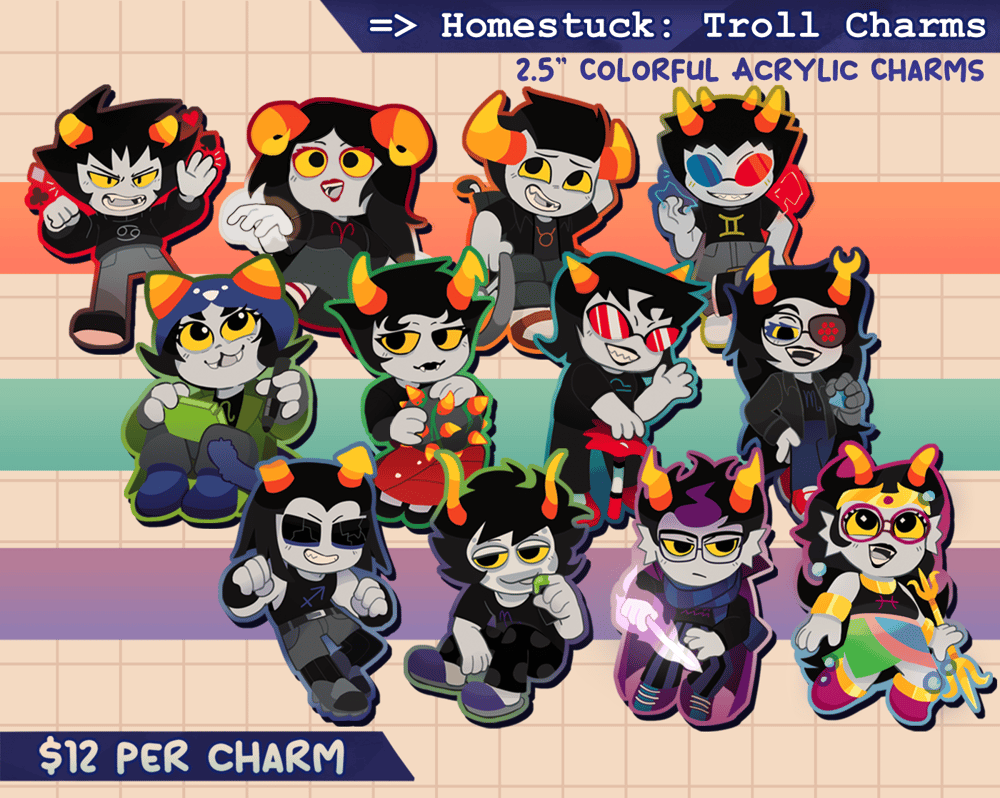 Image of Homestuck 2.5" Troll Acrylic Charms