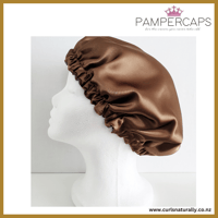 Image 1 of Pamper Caps™ NightCap Sleep Bonnet Chocolate/Black